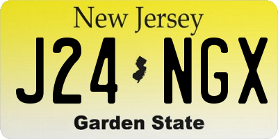 NJ license plate J24NGX