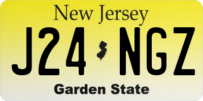 NJ license plate J24NGZ