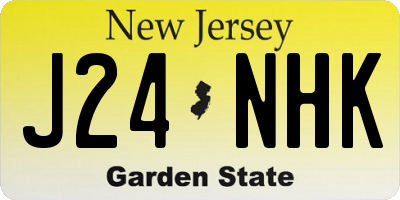 NJ license plate J24NHK