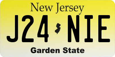 NJ license plate J24NIE