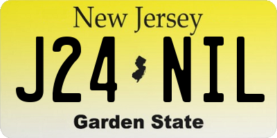 NJ license plate J24NIL