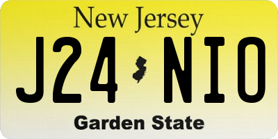 NJ license plate J24NIO