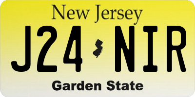 NJ license plate J24NIR