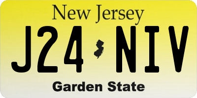 NJ license plate J24NIV