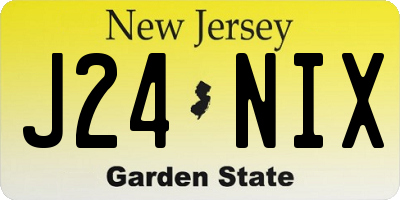 NJ license plate J24NIX