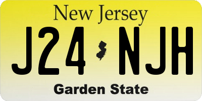 NJ license plate J24NJH