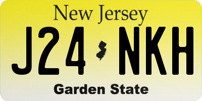 NJ license plate J24NKH