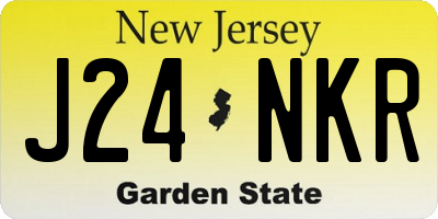NJ license plate J24NKR