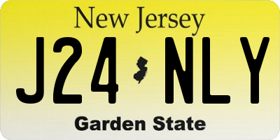 NJ license plate J24NLY