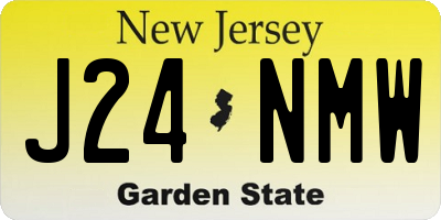 NJ license plate J24NMW