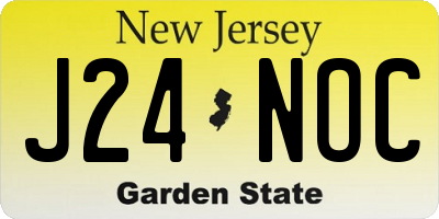 NJ license plate J24NOC