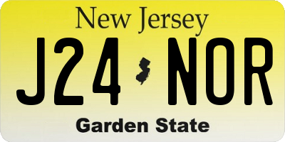 NJ license plate J24NOR
