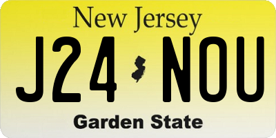 NJ license plate J24NOU