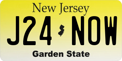 NJ license plate J24NOW