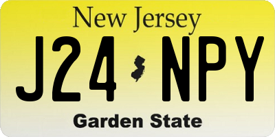 NJ license plate J24NPY