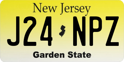NJ license plate J24NPZ