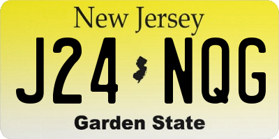 NJ license plate J24NQG