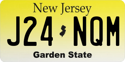 NJ license plate J24NQM