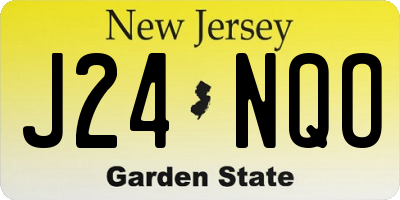 NJ license plate J24NQO