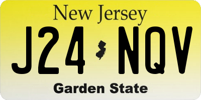 NJ license plate J24NQV