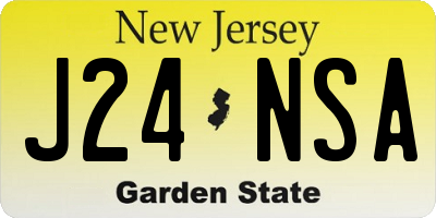 NJ license plate J24NSA