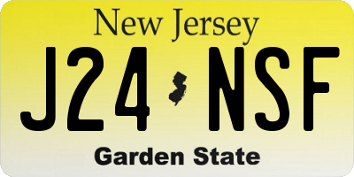 NJ license plate J24NSF
