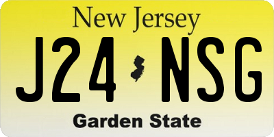 NJ license plate J24NSG