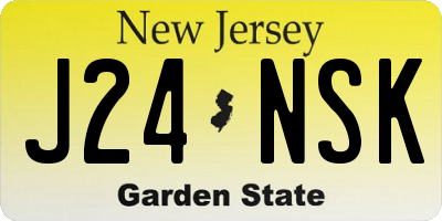 NJ license plate J24NSK