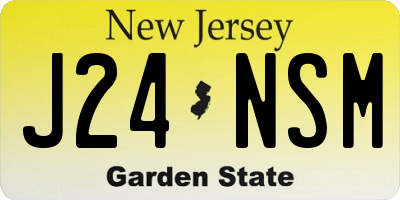 NJ license plate J24NSM