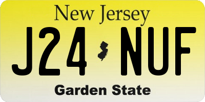 NJ license plate J24NUF