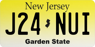 NJ license plate J24NUI