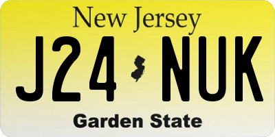 NJ license plate J24NUK