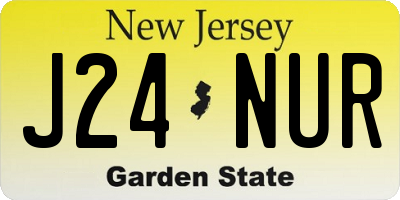 NJ license plate J24NUR