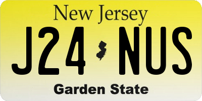 NJ license plate J24NUS