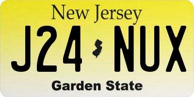 NJ license plate J24NUX