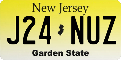 NJ license plate J24NUZ