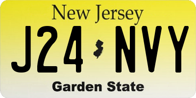 NJ license plate J24NVY