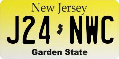 NJ license plate J24NWC