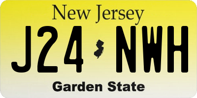 NJ license plate J24NWH