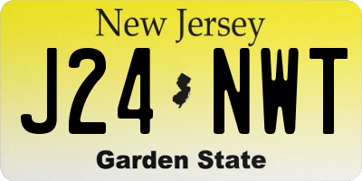 NJ license plate J24NWT