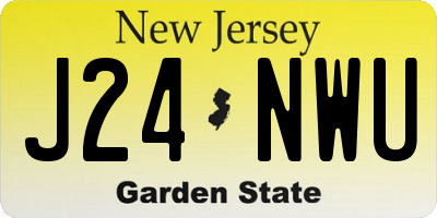 NJ license plate J24NWU