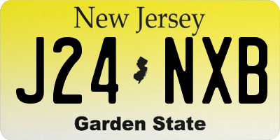 NJ license plate J24NXB