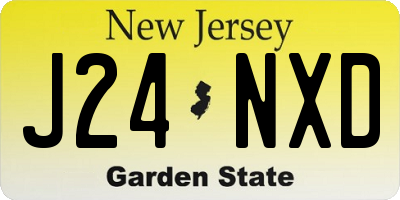 NJ license plate J24NXD