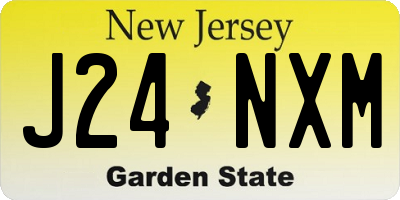 NJ license plate J24NXM