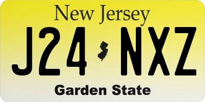 NJ license plate J24NXZ