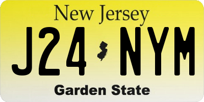 NJ license plate J24NYM