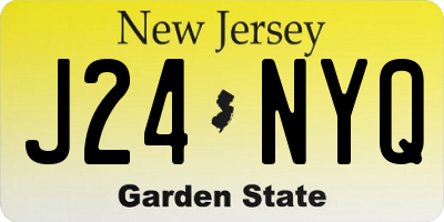 NJ license plate J24NYQ
