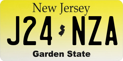 NJ license plate J24NZA