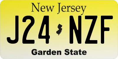 NJ license plate J24NZF