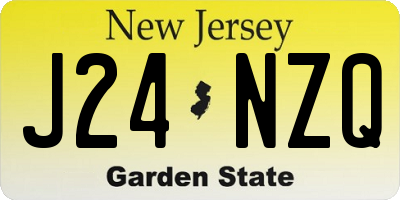 NJ license plate J24NZQ